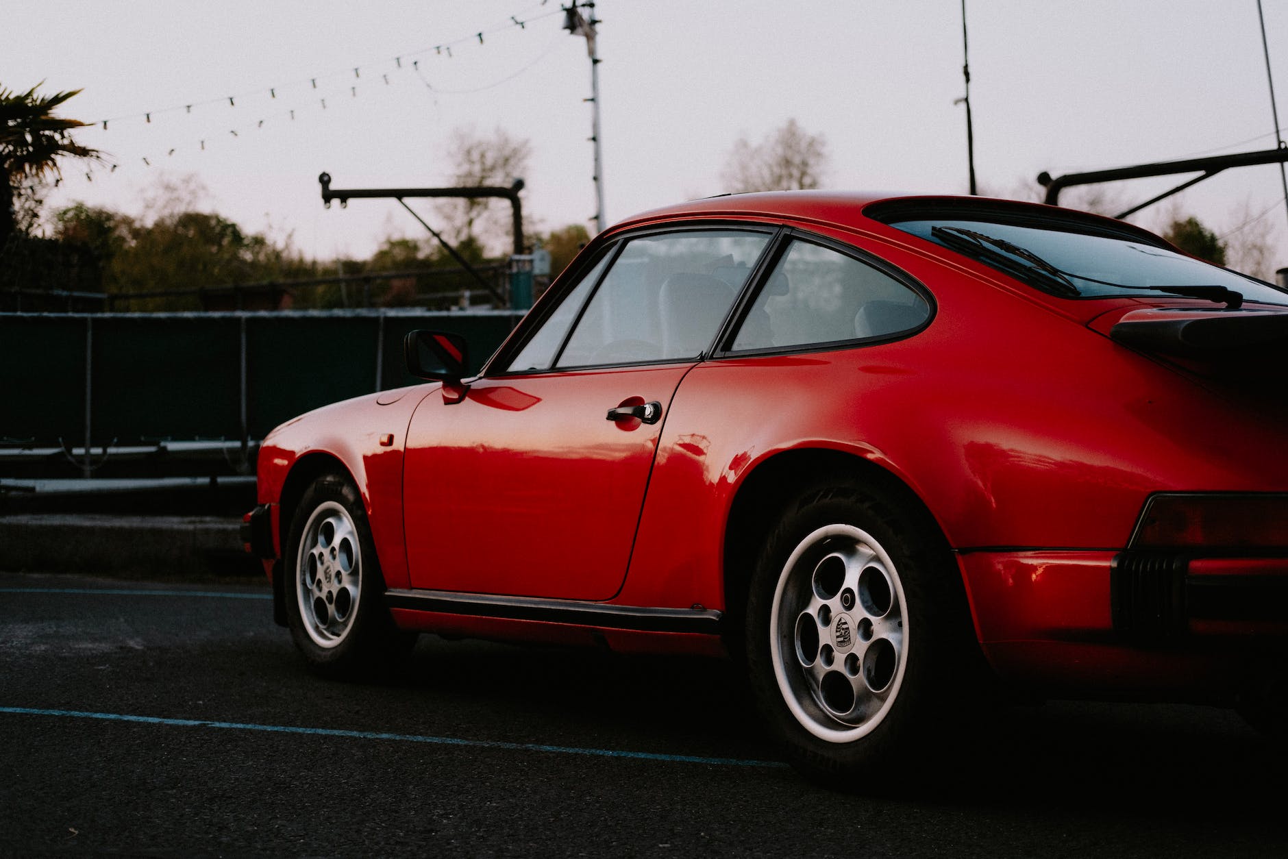 red porsche on street