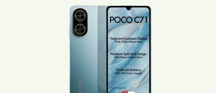 Poco C71 發佈：配備 120Hz 顯示屏及 5,200 mAh 電池的預算智能手機