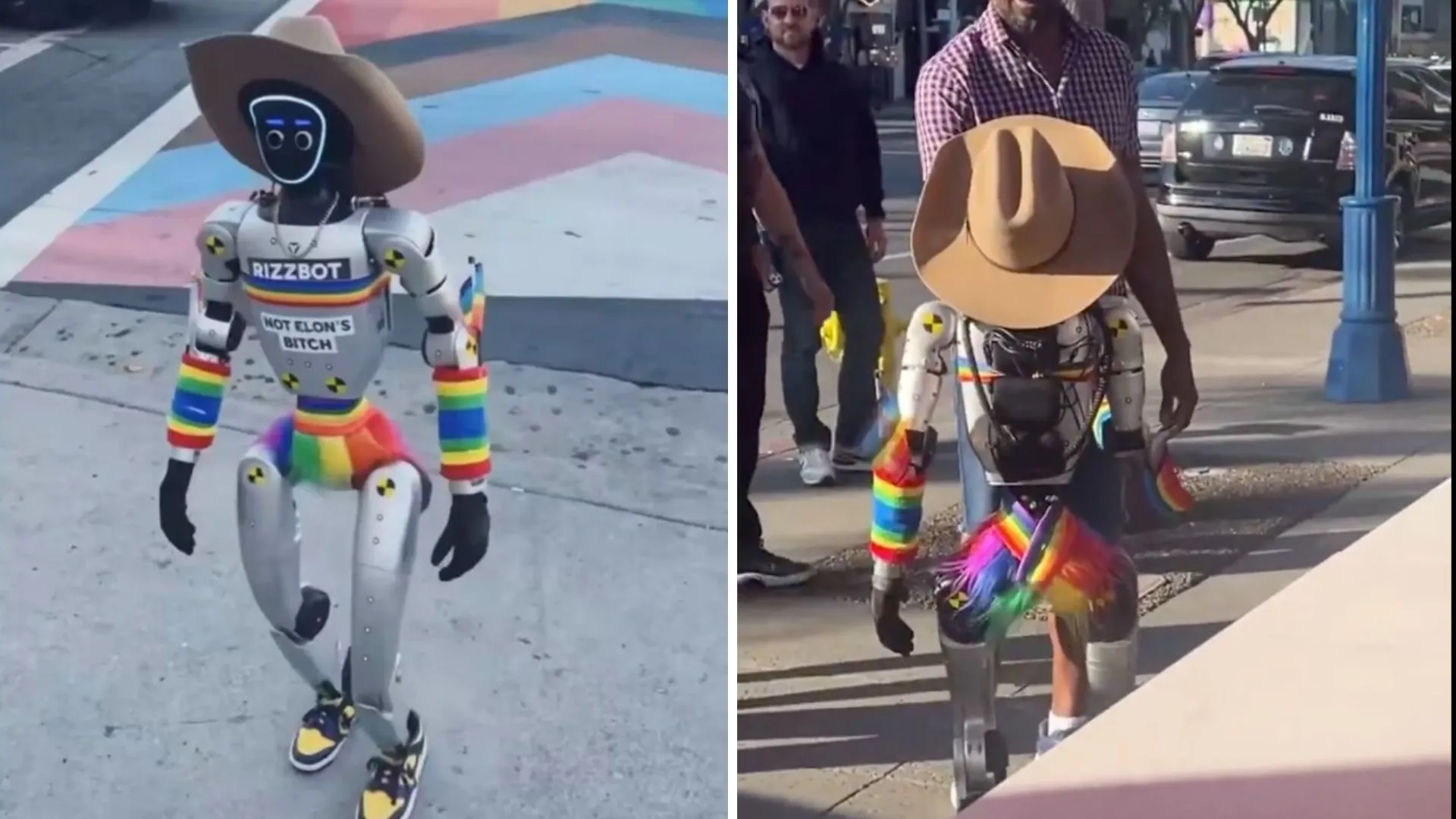 「Jake the Rizzbot」在西好萊塢的街頭吸引目光的機器人