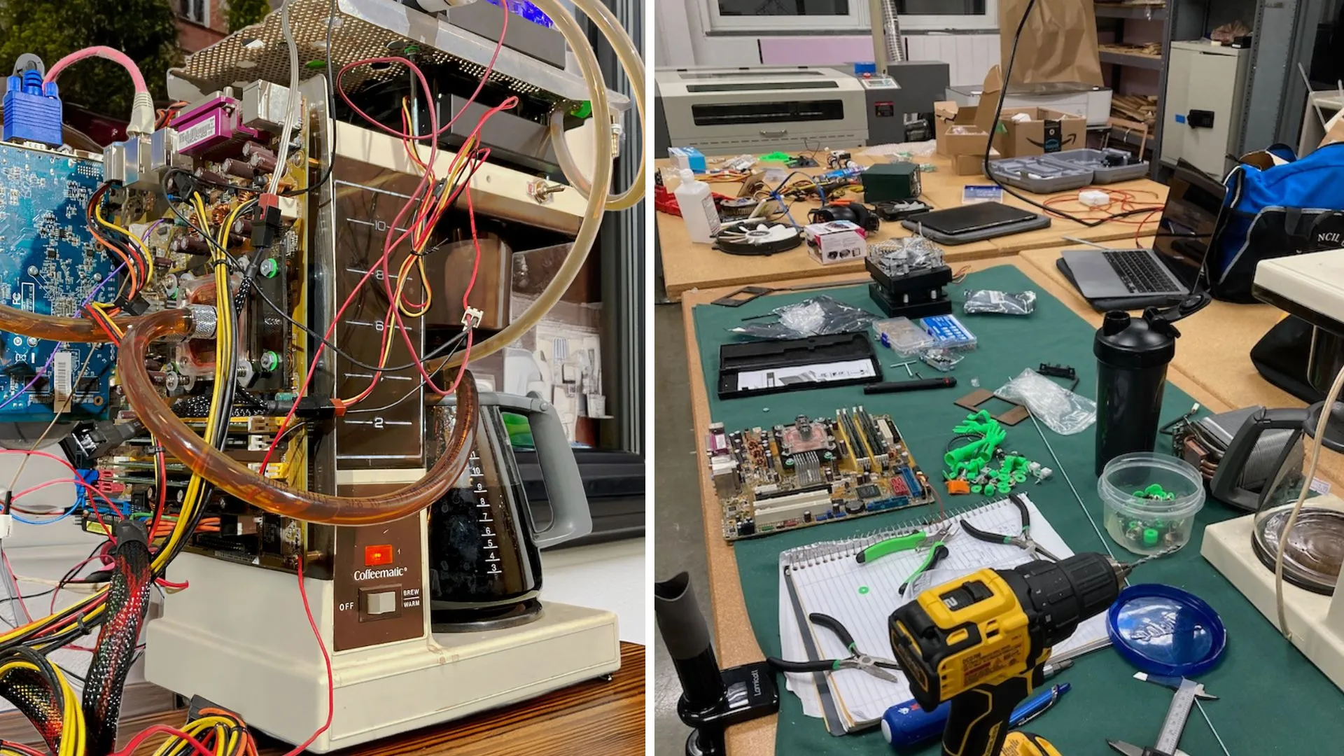 將舊咖啡機改造成可運行的電腦，實現真正的咖啡沖泡