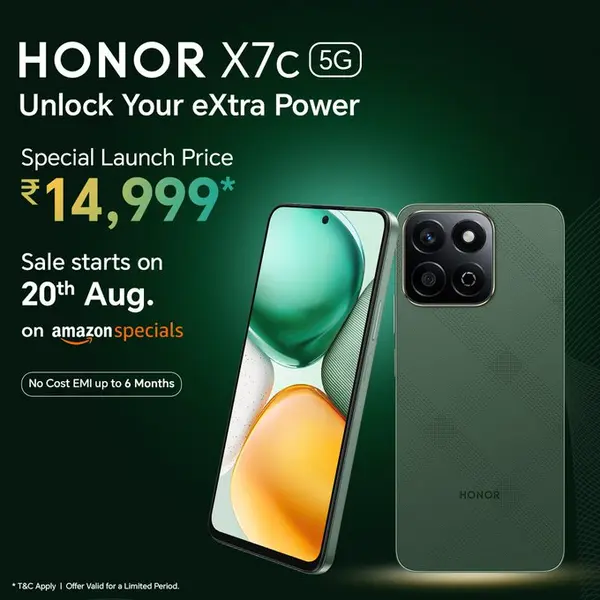 荣耀在印度推出新款高性價比 5G 手機 X7c 5G，搭載高通骁龙4 Gen2 和 5200mAh 電池