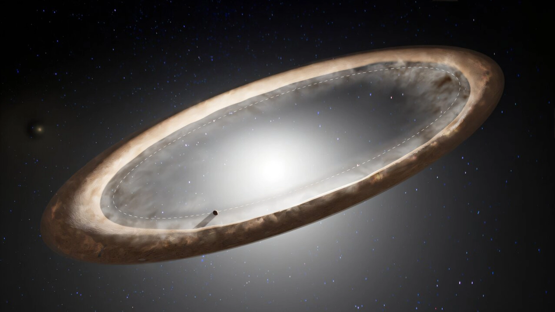 Fomalhaut 的圓盤形狀隨距離而變化