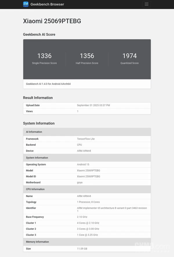 小米15T及15T Pro全球版本獲TDRA認證 同時現身Geekbench數據庫