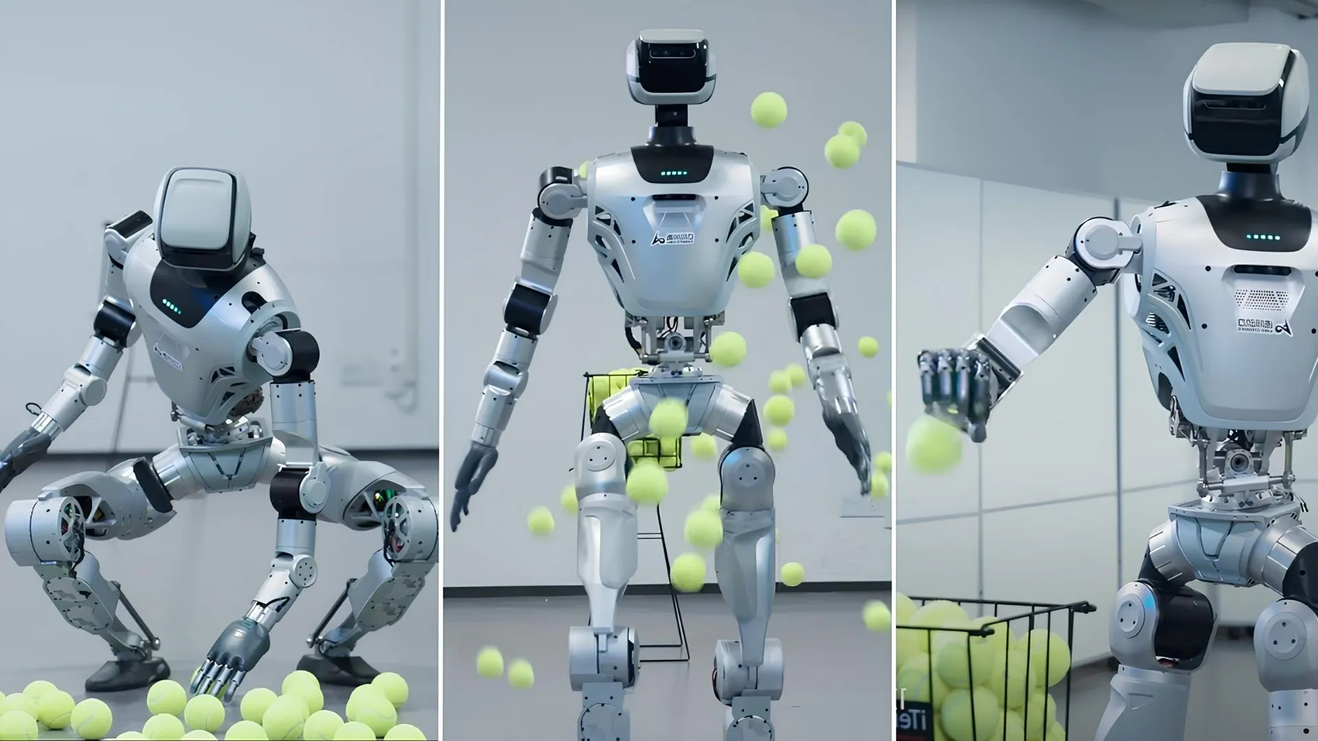 中國人形機械手臂模擬人類撿球動作
