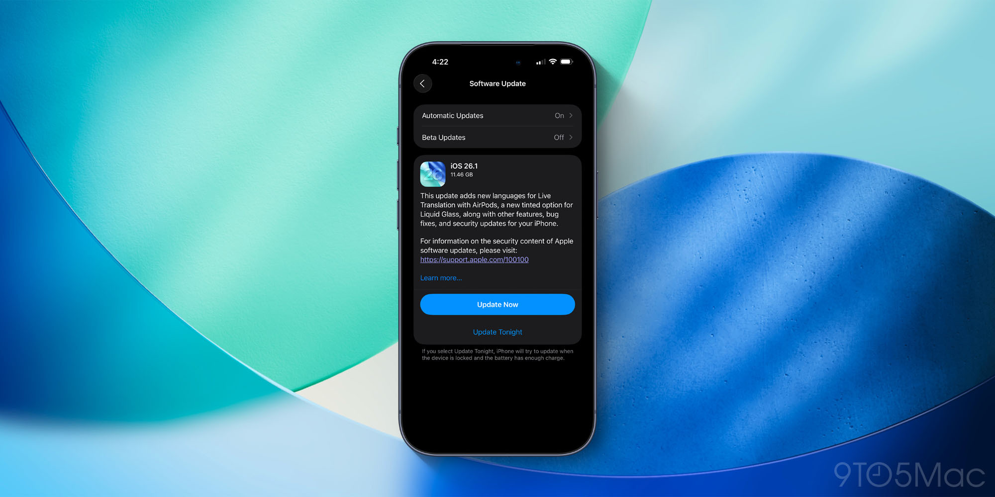 Apple 發佈 iOS 26.1 更新，新增 Liquid Glass 設定及音樂應用改進