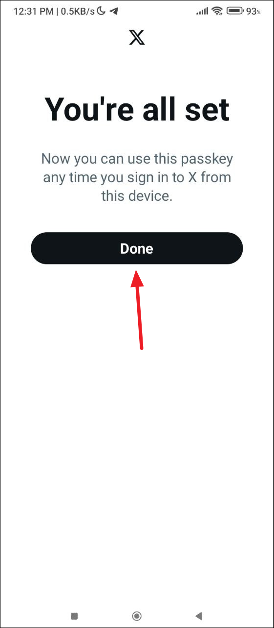 Passkey login screen