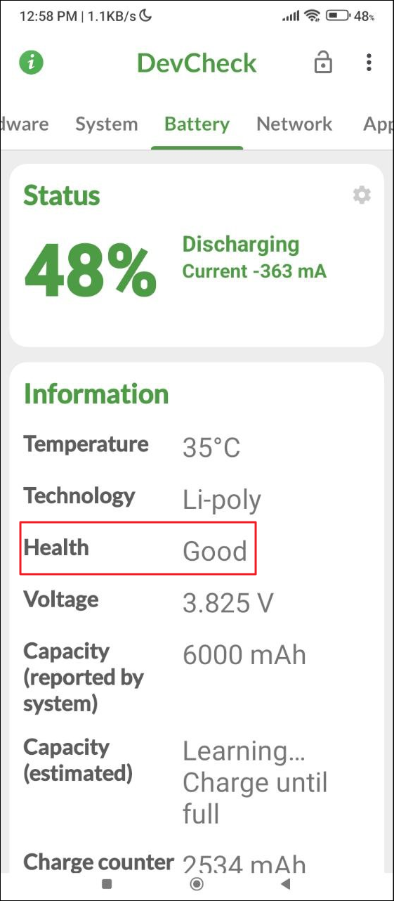 DevCheck Battery Information