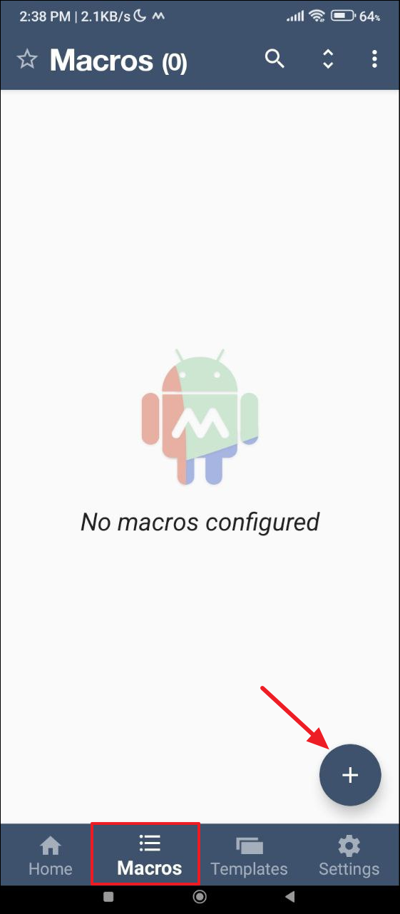MacroDroid Trigger Screen