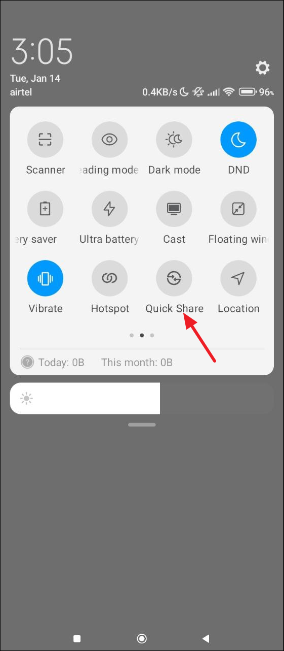Quick Share Toggle on Android
