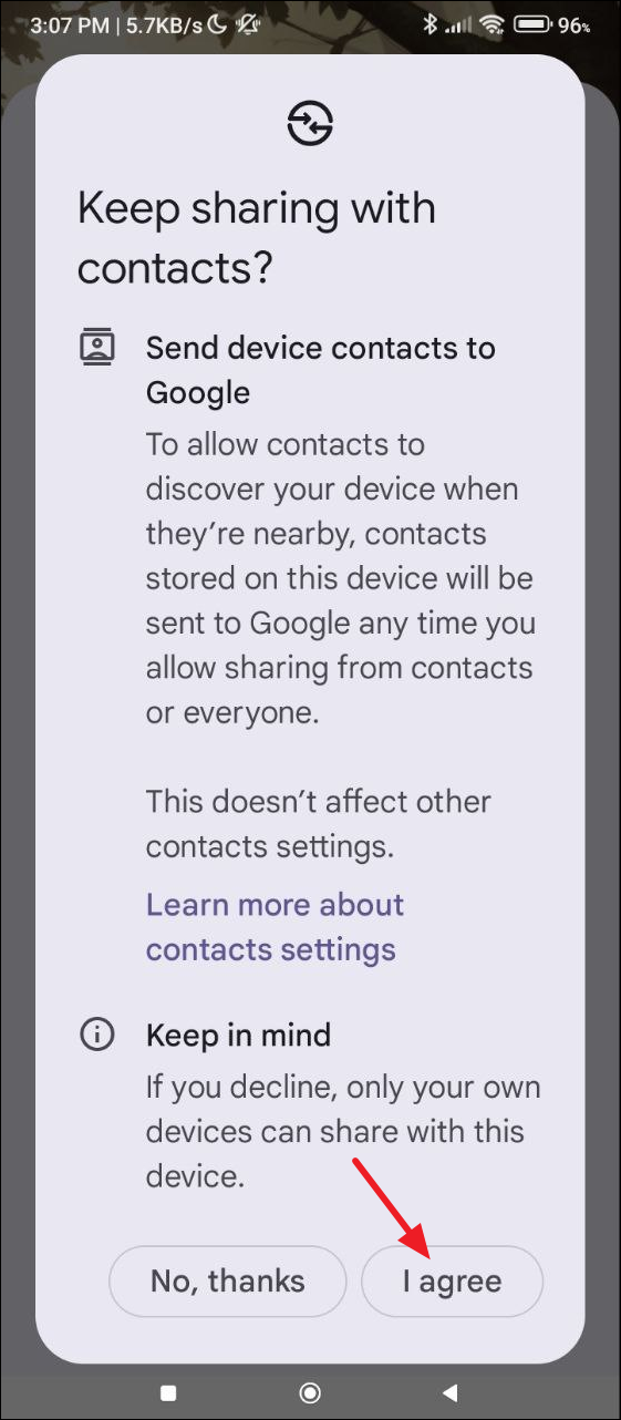 Quick Share Settings