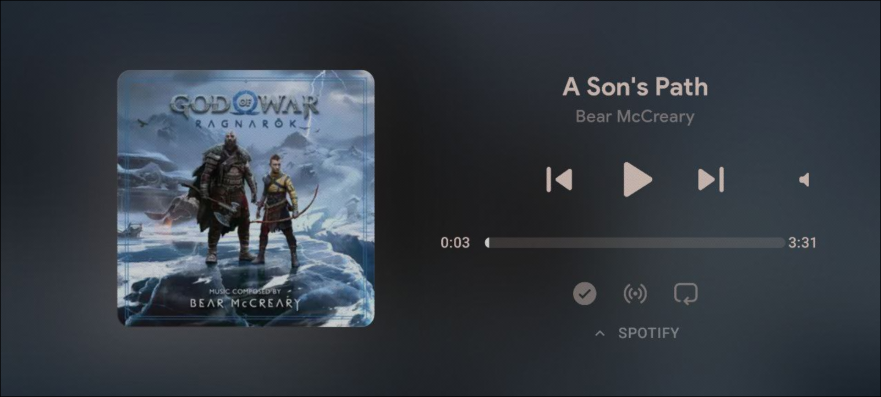 Spotify displayed in Standby Mode