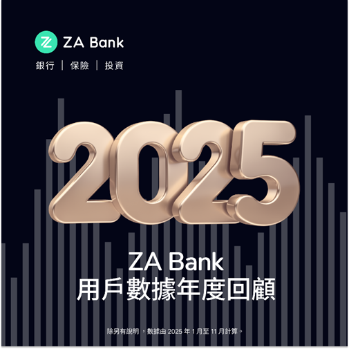 ZA Bank 2025年度用戶行為數據報告公布