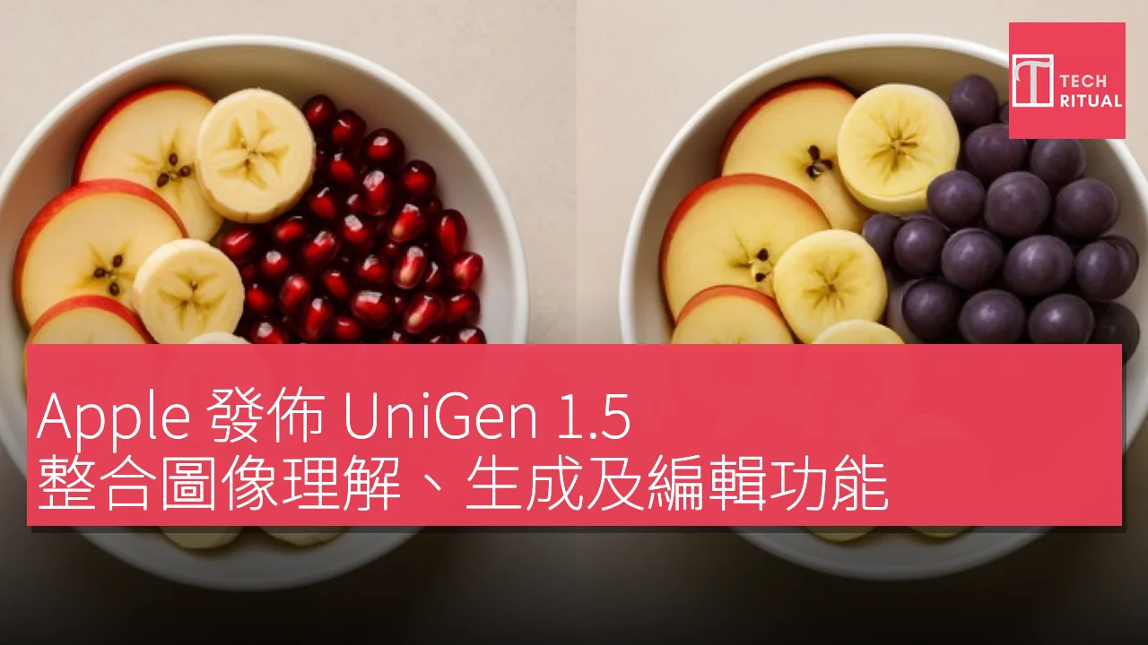 Apple 發佈 UniGen 1.5，整合圖像理解、生成及編輯功能