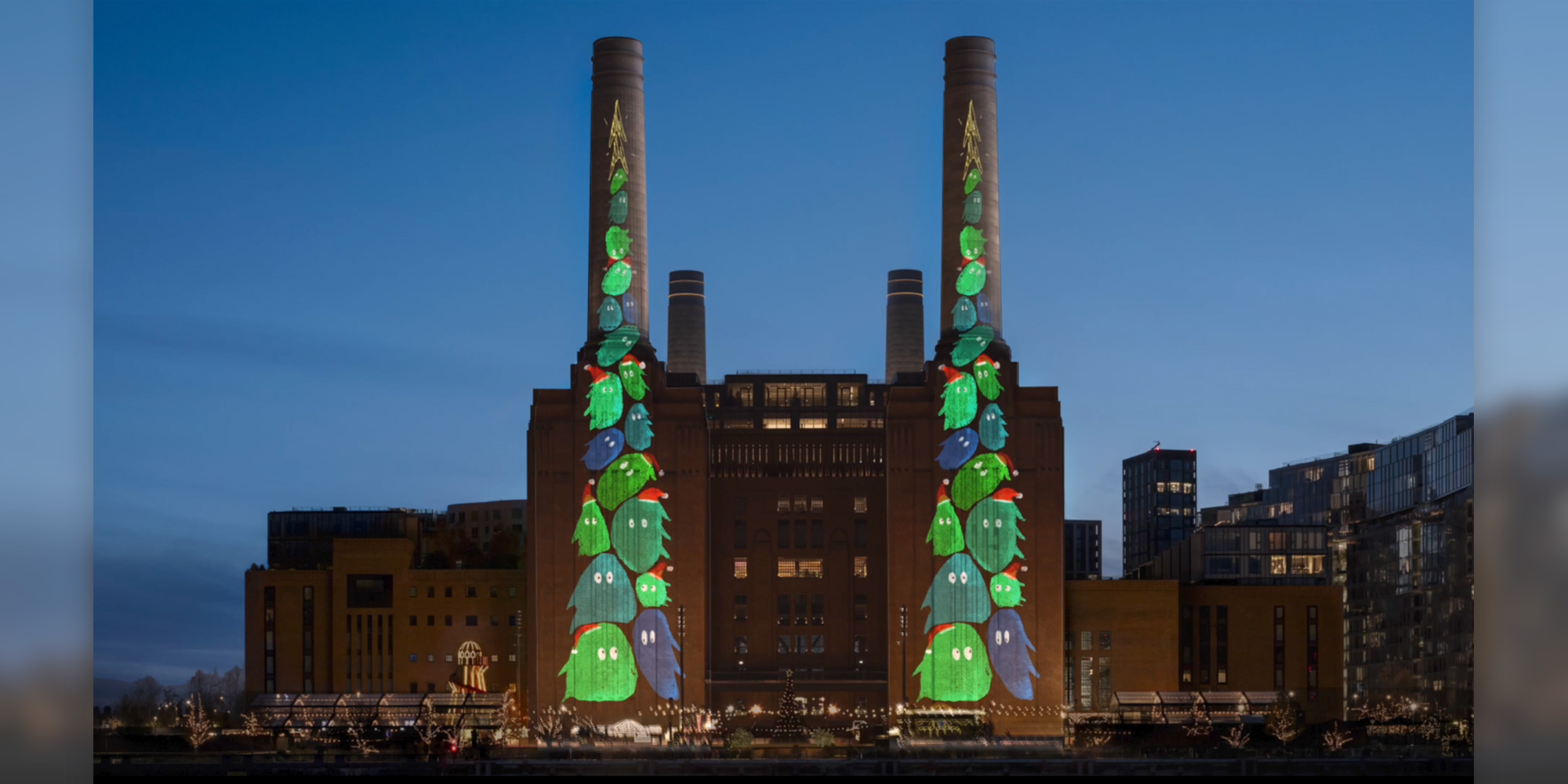 Apple 在 Battersea Power Station 展示 24 顆聖誕樹設計，包含 7 歲小朋友的作品