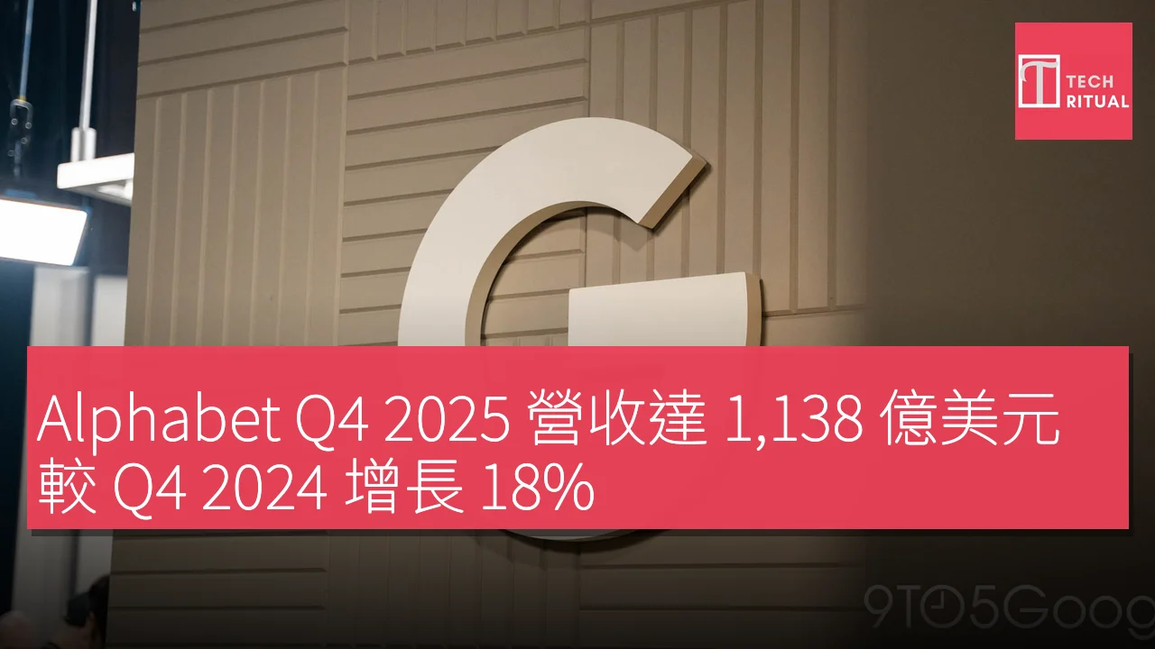 Alphabet Q4 2025 營收達 1,138 億美元，較 Q4 2024 增長 18%