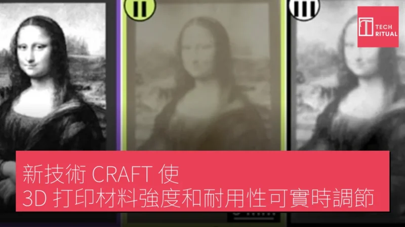 新技術 CRAFT 使 3D 打印材料強度和耐用性可實時調節