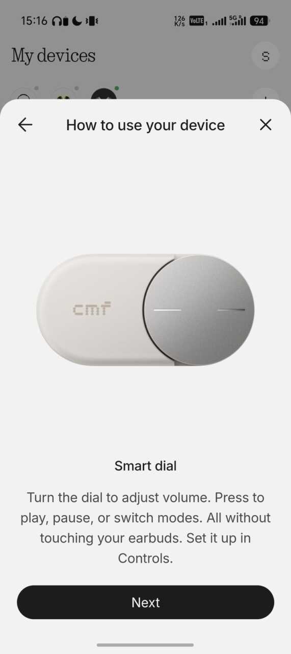 CMF by Nothing Clip Pro - Smart Dial:轉動調音量,按下播放/暫停或切換模式