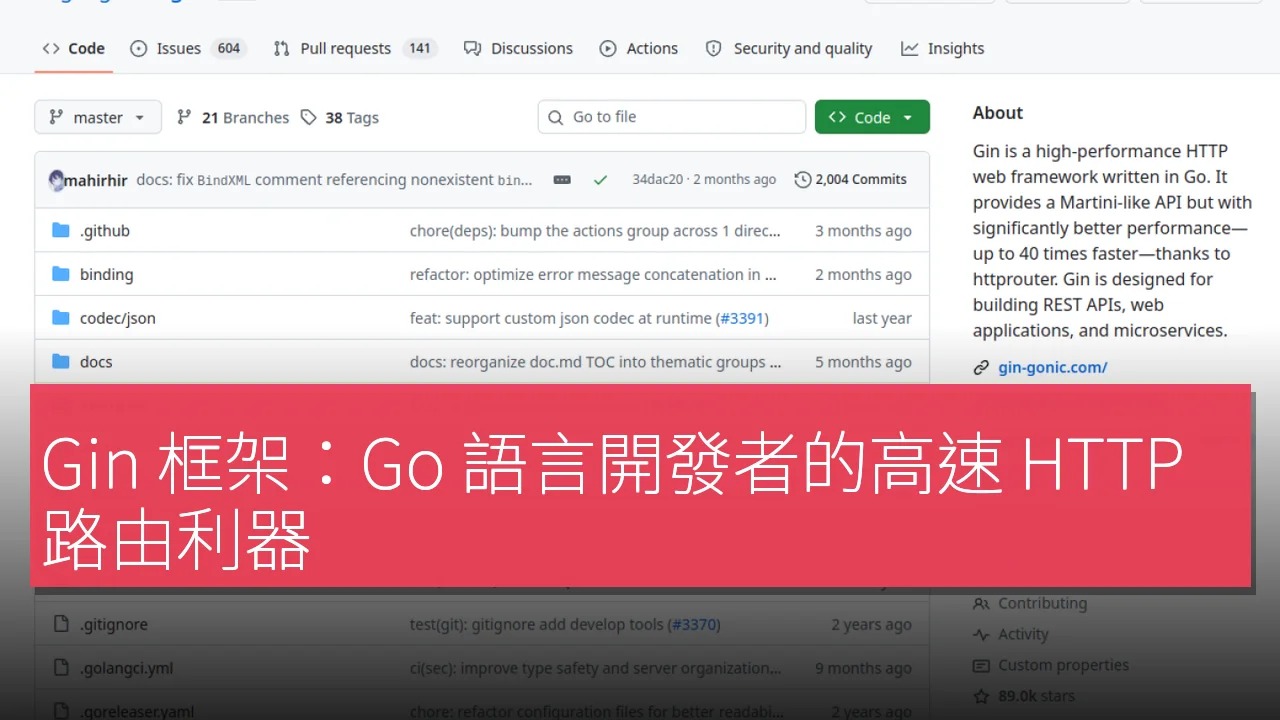 Gin 框架：Go 語言開發者的高速 HTTP 路由利器