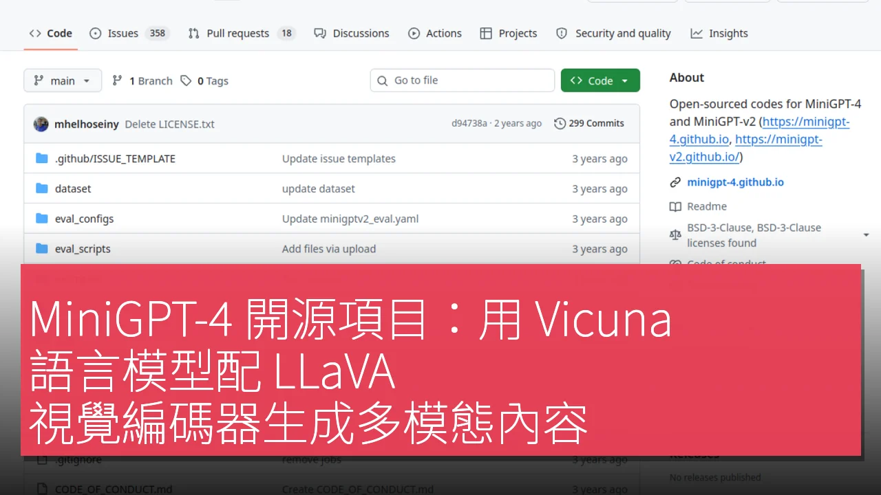 MiniGPT-4 開源項目：用 Vicuna 語言模型配 LLaVA 視覺編碼器生成多模態內容