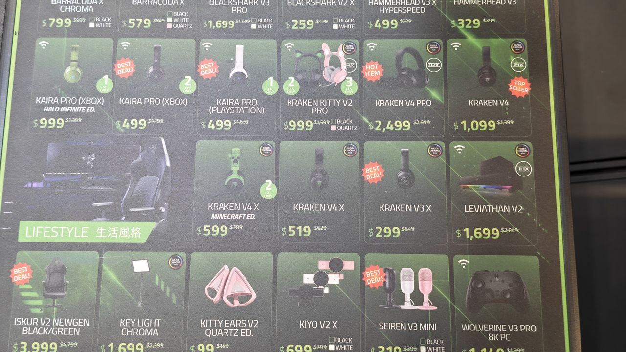 Razer Kraken系列耳機電腦節優惠展板