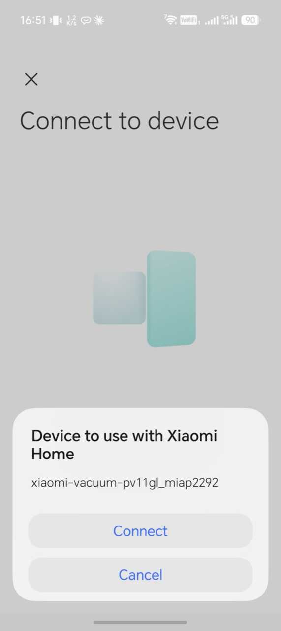 Xiaomi 掃拖機器人 6 Max - ボタンを押して機器の設定ホットスポット（型番pv11gl）に接続を開始します。