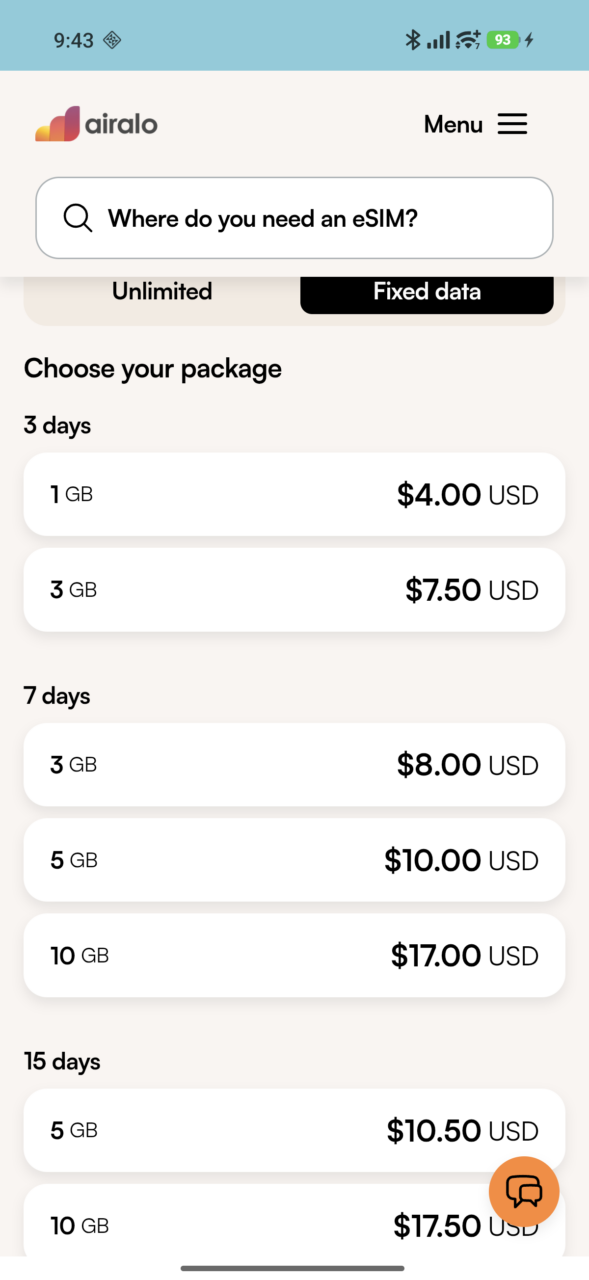 Airalo 7 日 5GB 總量 實拍,US$10