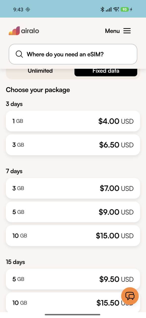 Airalo 7 日 3GB 總量 實拍,US$7