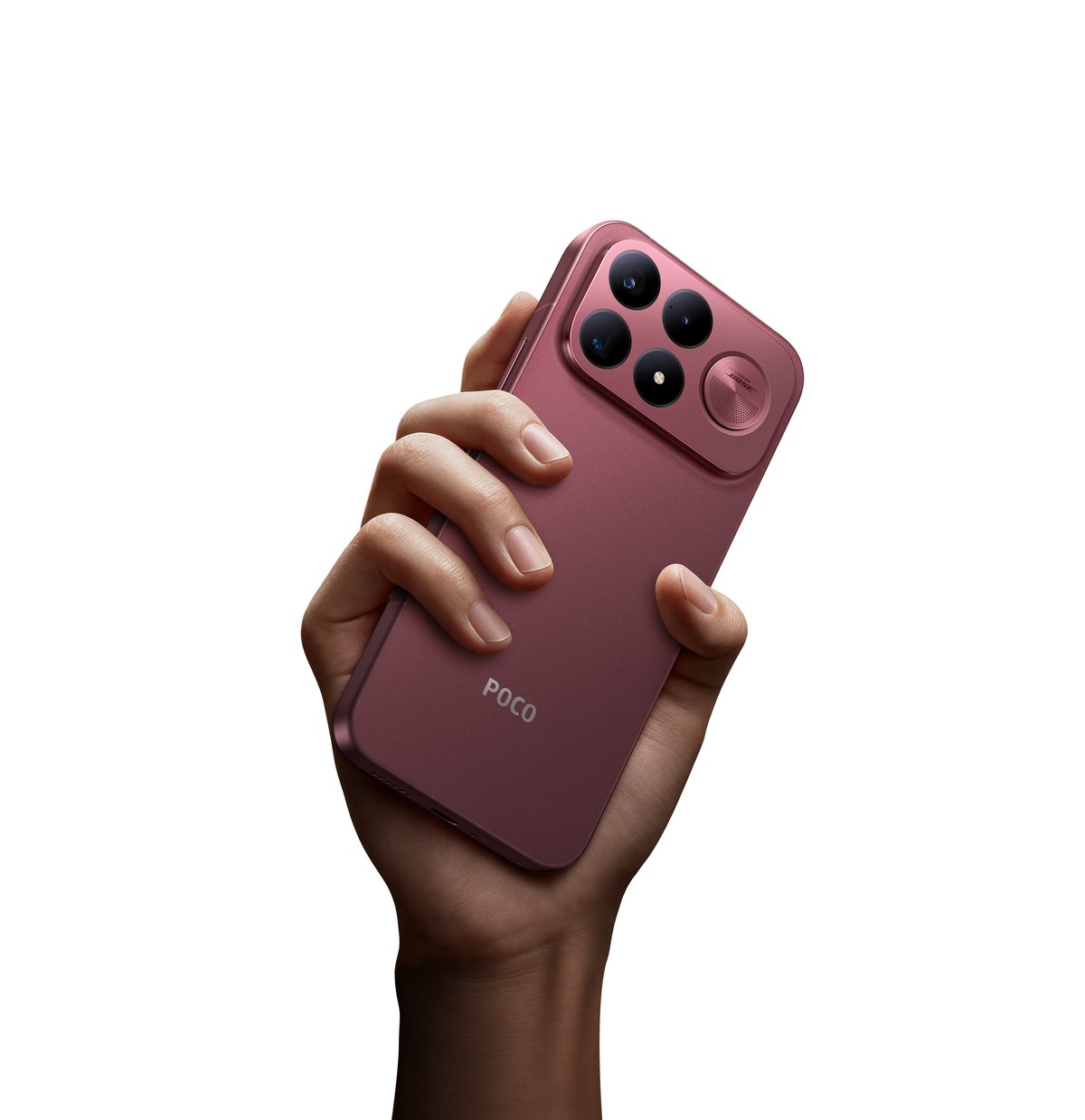 POCO F9 Ultra in der dunkelroten Version, das Gerät wiegt 235g