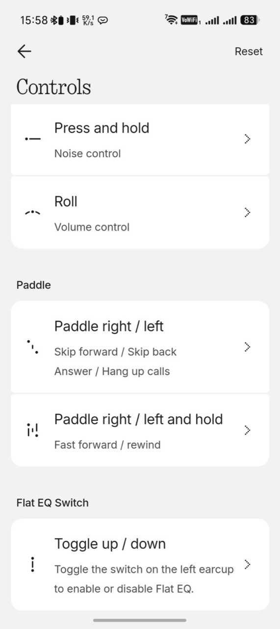 Controls:Paddle 同 Flat EQ Switch 說明
